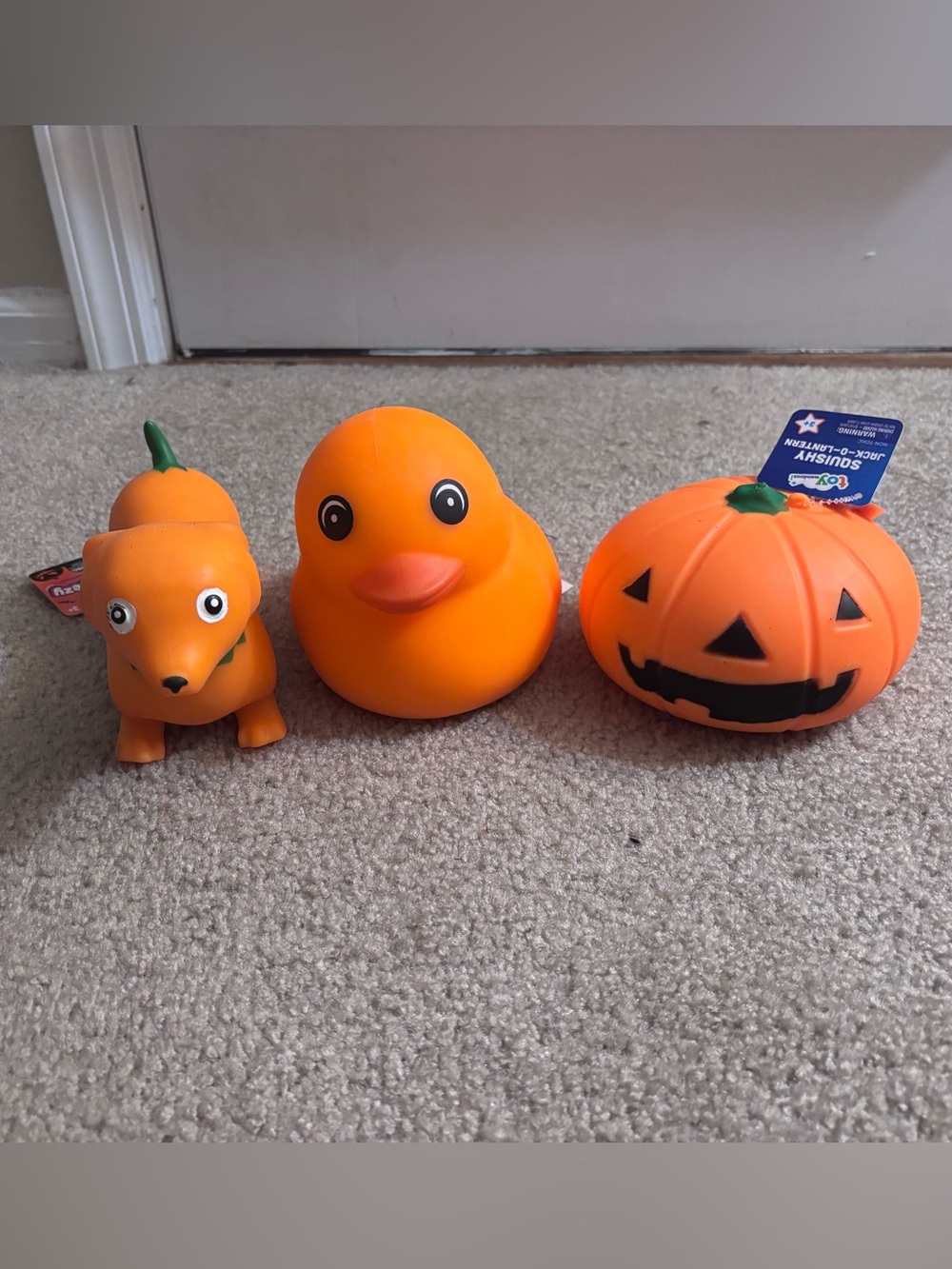Sunny Days Halloween Dog,Duck & Jack-o-Lantern Squishy